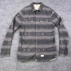 Vans Off The Wall Van Doren Collection Striped Button Down Shirt Mens XL Gray